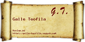Galle Teofila névjegykártya